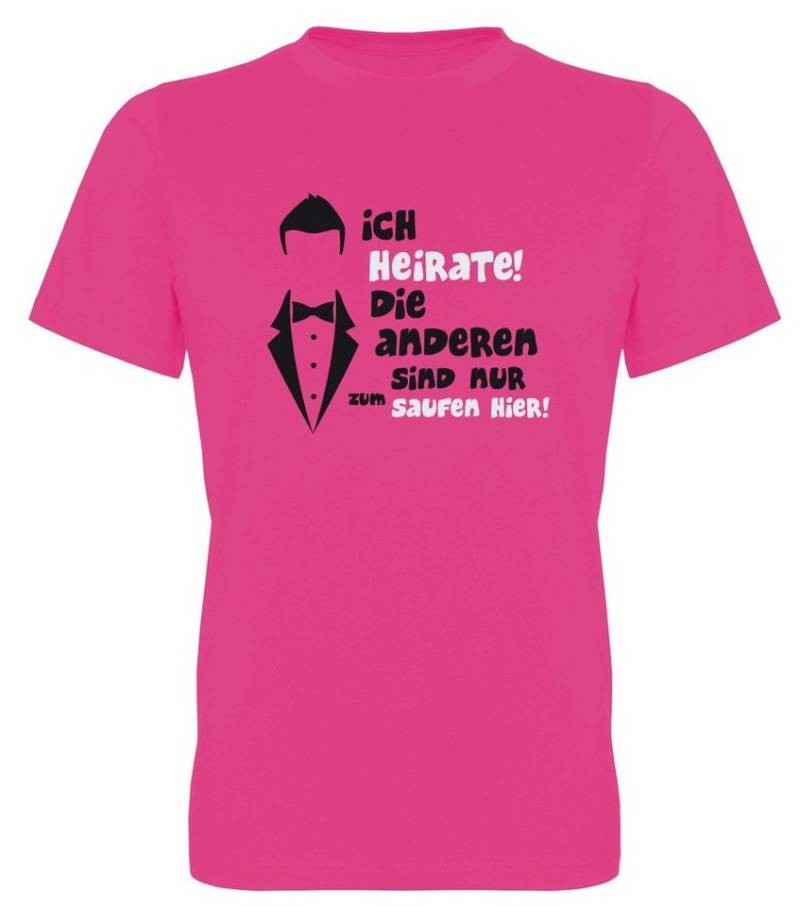 G-graphics T-Shirt zum Junggesellen-Abschied - Ich heirate – sind nur zum saufen hier! Herren Bräutigam-T-Shirt zum JGA / Poltershirt von G-graphics