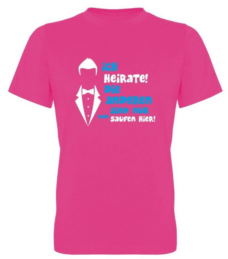 G-graphics T-Shirt zum Junggesellen-Abschied - Ich heirate – sind nur zum saufen hier! Herren Bräutigam-T-Shirt zum JGA / Poltershirt von G-graphics