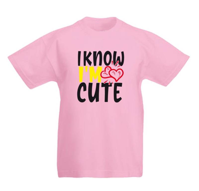 G-graphics T-Shirt I know I´m Cute Kinder T-Shirt mit coolem Spruch als Frontprint von G-graphics