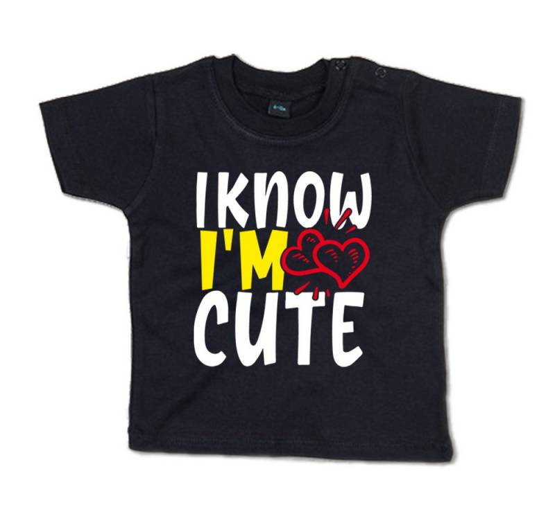 G-graphics T-Shirt I know I´m cute Baby T-Shirt mit Spruch als Geschenk für coole Babys von G-graphics