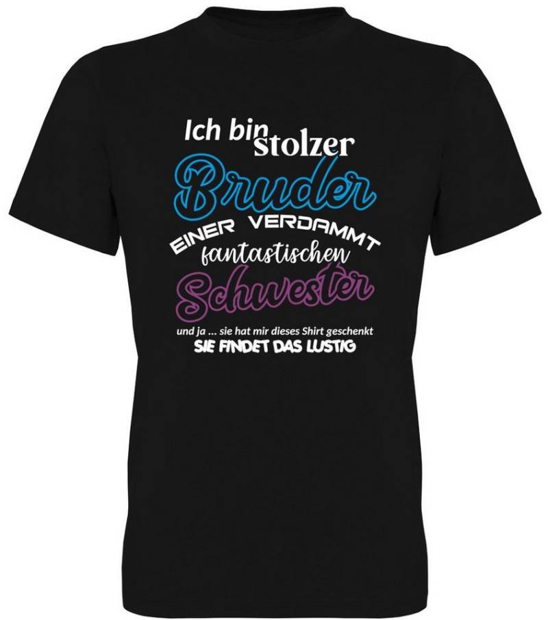 G-graphics T-Shirt Ich bin stolzer Bruder einer fantastischen Schwester Herren T-Shirt mit Statement / Spruch / Motiv als Frontprint von G-graphics