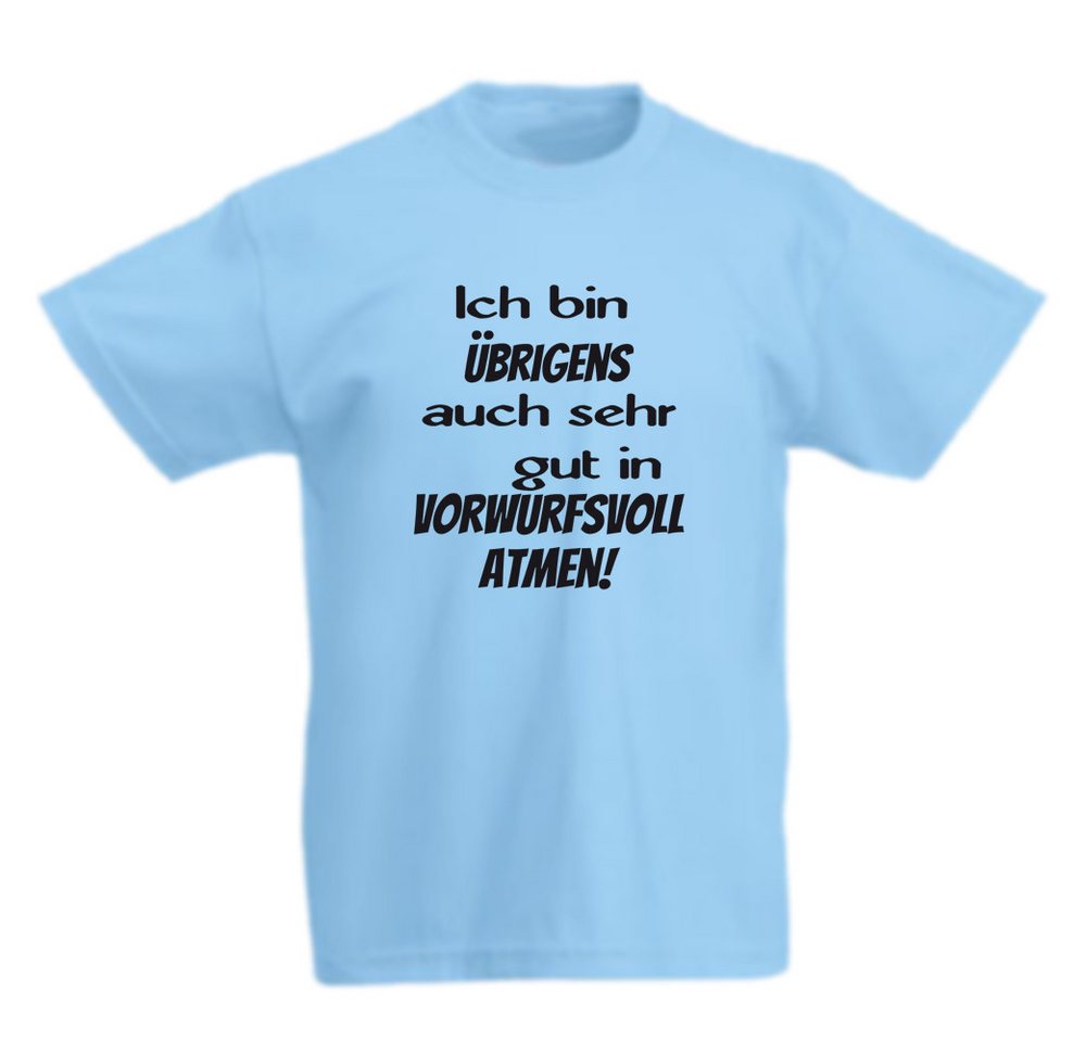 G-graphics T-Shirt Ich bin übrigens auch sehr gut in vorwurfsvoll atmen! Kinder T-Shirt mit coolem Spruch als Frontprint von G-graphics