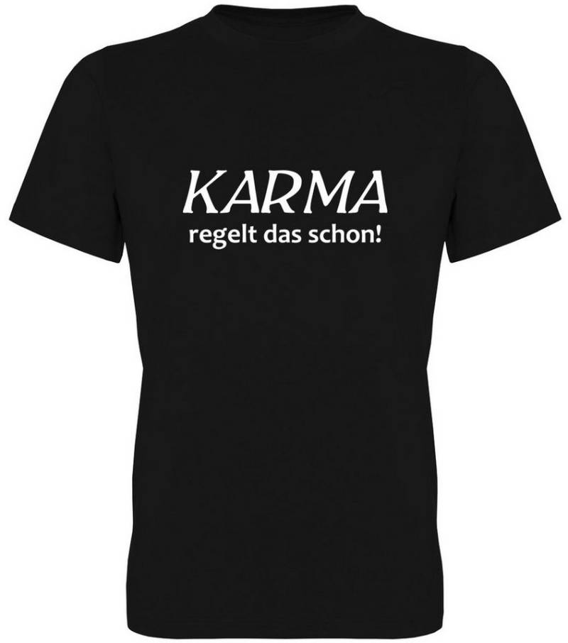 G-graphics T-Shirt Karma regelt das schon! Herren T-Shirt mit Statement / Spruch / Motiv als Frontprint von G-graphics
