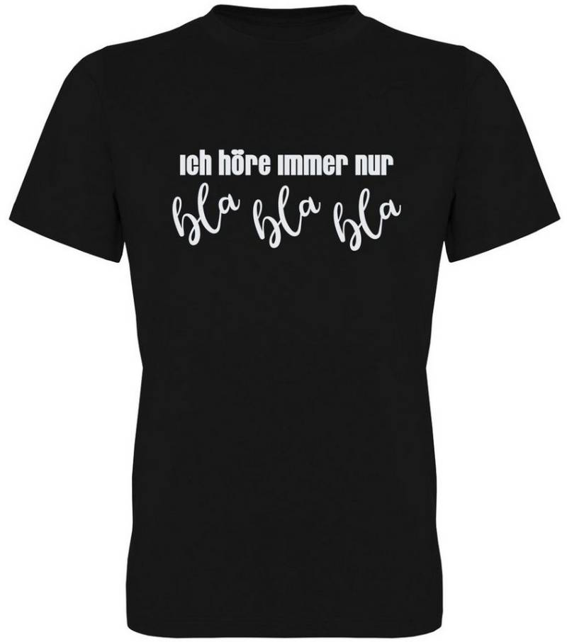G-graphics T-Shirt Ich höre immer nur bla bla bla Herren T-Shirt mit Statement / Spruch / Motiv als Frontprint von G-graphics