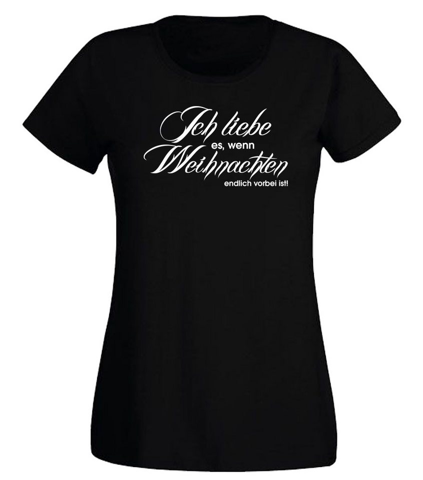 G-graphics T-Shirt Ich liebe es, wenn Weihnachten vorbei ist Slim-fit Damen T-Shirt mit Weihnachtsmotiv von G-graphics