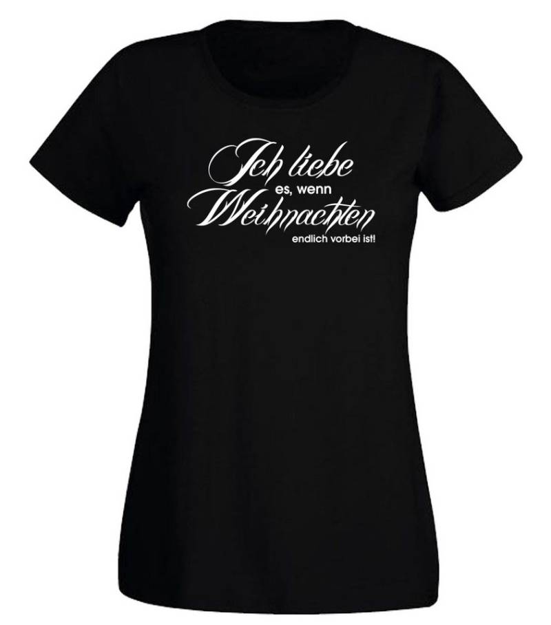 G-graphics T-Shirt Ich liebe es, wenn Weihnachten vorbei ist Slim-fit Damen T-Shirt mit Weihnachtsmotiv von G-graphics