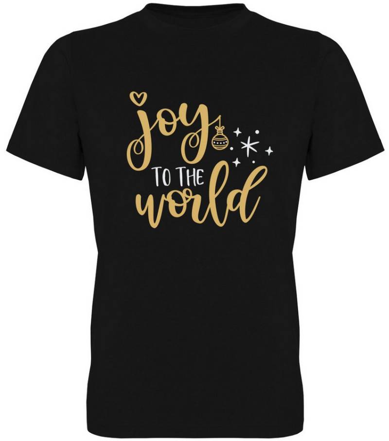 G-graphics T-Shirt Joy to the world Herren T-Shirt mit trendigem Frontprint mit Weihnachtsmotiv von G-graphics