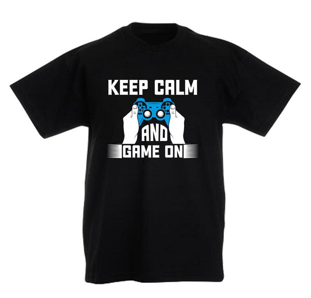 G-graphics T-Shirt Keep Calm and game on Kinder T-Shirt mit coolem Frontprint für Gamer*innen von G-graphics