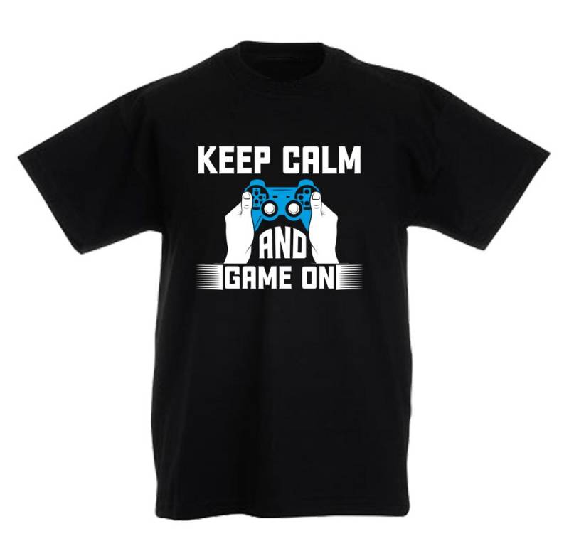 G-graphics T-Shirt Keep Calm and game on Kinder T-Shirt mit coolem Frontprint für Gamer*innen von G-graphics