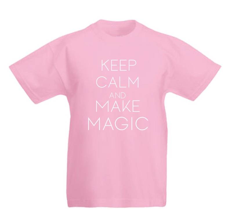G-graphics T-Shirt Keep Calm and make magic Kinder T-Shirt mit coolem Spruch als Frontprint von G-graphics