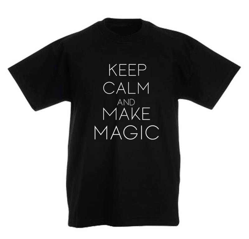 G-graphics T-Shirt Keep Calm and make magic Kinder T-Shirt mit coolem Spruch als Frontprint von G-graphics