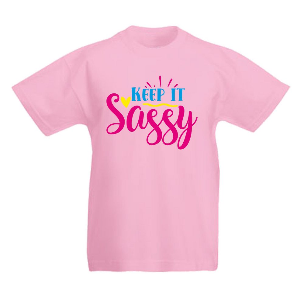 G-graphics T-Shirt Keep ist sassy Kinder T-Shirt mit coolem Spruch als Frontprint von G-graphics
