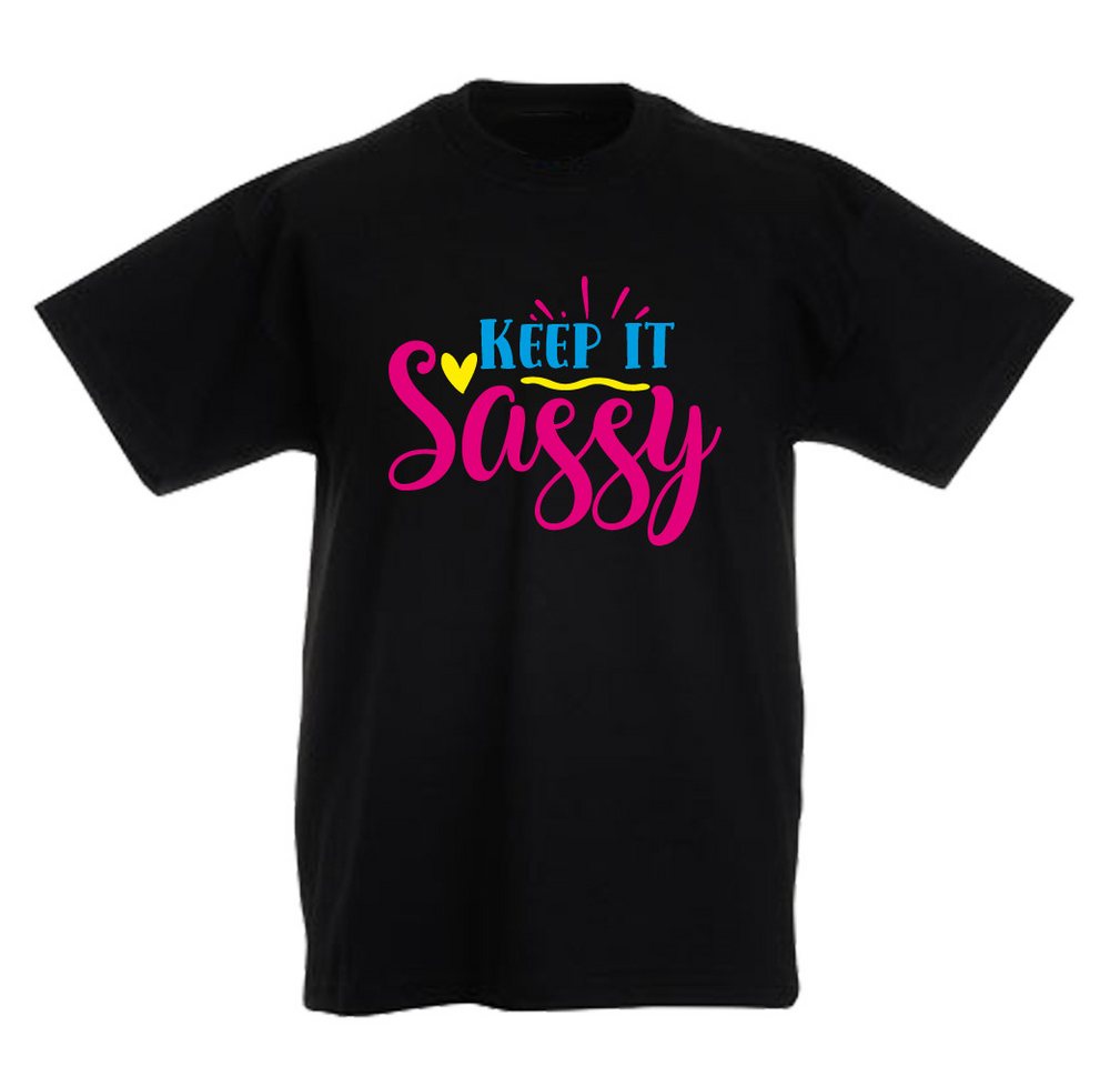 G-graphics T-Shirt Keep ist sassy Kinder T-Shirt mit coolem Spruch als Frontprint von G-graphics