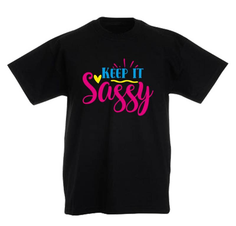 G-graphics T-Shirt Keep ist sassy Kinder T-Shirt mit coolem Spruch als Frontprint von G-graphics