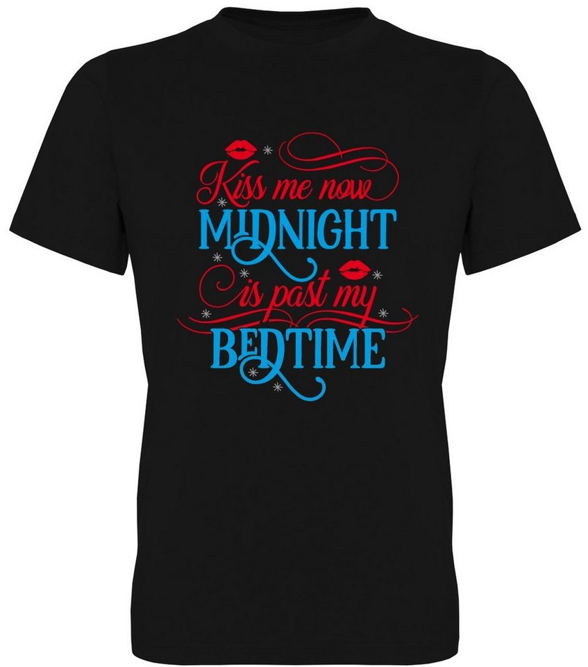 G-graphics T-Shirt Kiss me now – Midnight is past my bedtime Herren T-Shirt, mit trendigem Frontprint, Aufdruck auf der Vorderseite, Spruch/Sprüche/Print/Motiv, für jung & alt von G-graphics