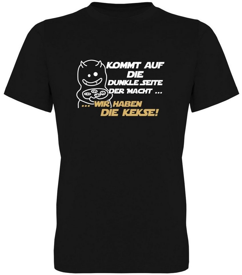 G-graphics T-Shirt Kommt auf die dunkle Seite der Macht... wir haben die Kekse! Herren T-Shirt, mit trendigem Frontprint, Aufdruck auf der Vorderseite, Spruch/Sprüche/Print/Motiv, für jung & alt von G-graphics