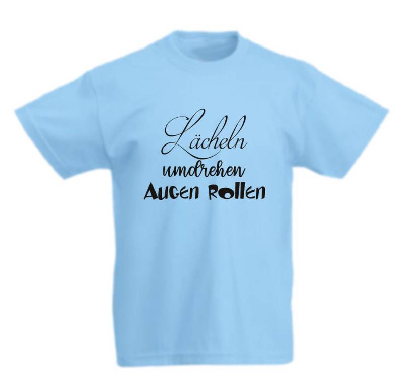 G-graphics T-Shirt Lächeln, umdrehen, Augen rollen Kinder T-Shirt mit coolem Spruch als Frontprint von G-graphics