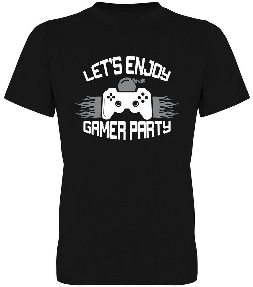 G-graphics T-Shirt Let´s enjoy gamer Party Herren T-Shirt, mit trendigem Frontprint, Aufdruck auf der Vorderseite, Spruch/Sprüche/Print/Motiv, für jung & alt von G-graphics