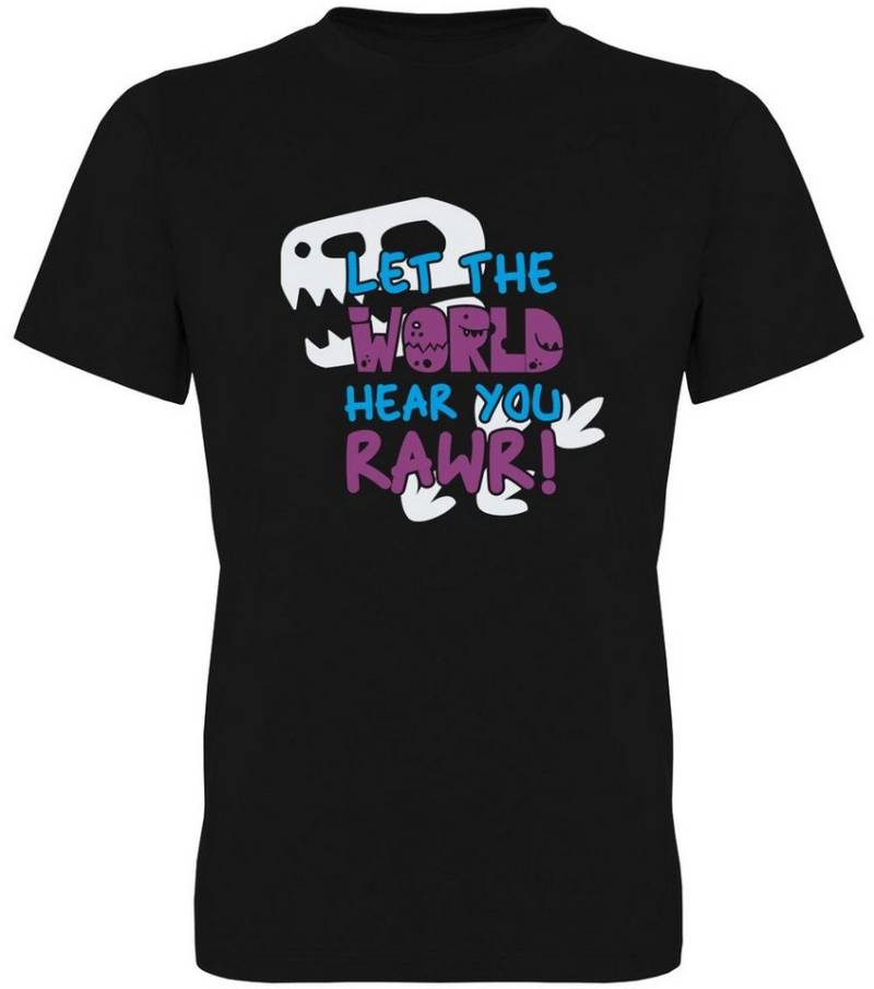 G-graphics T-Shirt Let the world hear you RAWR! Herren T-Shirt mit Statement / Spruch / Motiv als Frontprint von G-graphics