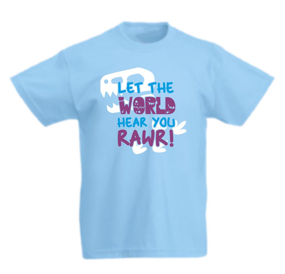 G-graphics T-Shirt Let the world hear you Rawr! Kinder T-Shirt mit coolem Spruch als Frontprint von G-graphics