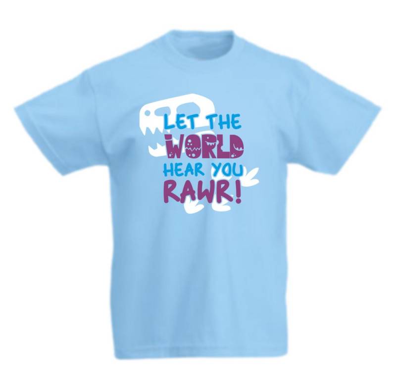 G-graphics T-Shirt Let the world hear you Rawr! Kinder T-Shirt mit coolem Spruch als Frontprint von G-graphics