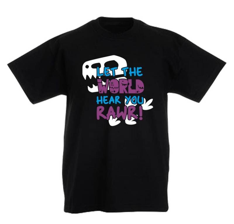 G-graphics T-Shirt Let the world hear you Rawr! Kinder T-Shirt mit coolem Spruch als Frontprint von G-graphics