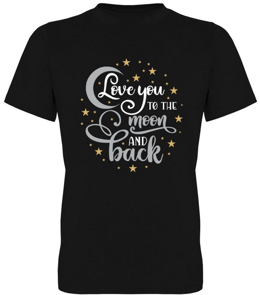 G-graphics T-Shirt Love you to the moon and back Herren T-Shirt, mit trendigem Frontprint, Aufdruck auf der Vorderseite, Spruch/Sprüche/Print/Motiv, für jung & alt von G-graphics