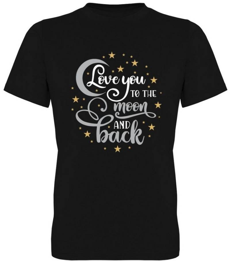 G-graphics T-Shirt Love you to the moon and back Herren T-Shirt mit Frontprint zum Valentinstag von G-graphics