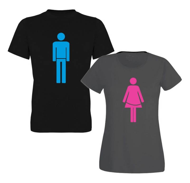 G-graphics T-Shirt Mann & Frau (Partner- / Paar-Set, Einzelteile zum selbst zusammenstellen) Aufdruck auf der Vorder- oder Rückseiteseite wählbar von G-graphics