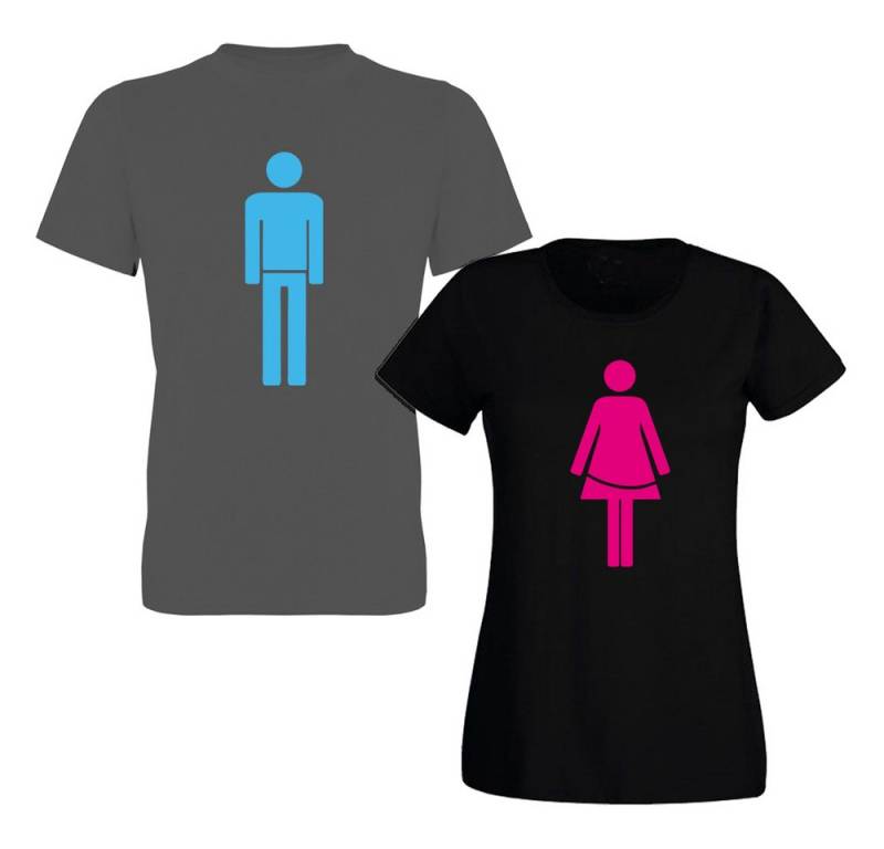 G-graphics T-Shirt Mann & Frau (Partner- / Paar-Set, Einzelteile zum selbst zusammenstellen) Aufdruck auf der Vorder- oder Rückseiteseite wählbar von G-graphics