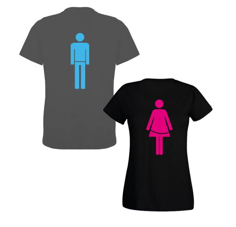 G-graphics T-Shirt Mann & Frau (Partner- / Paar-Set, Einzelteile zum selbst zusammenstellen) Aufdruck auf der Vorder- oder Rückseiteseite wählbar von G-graphics