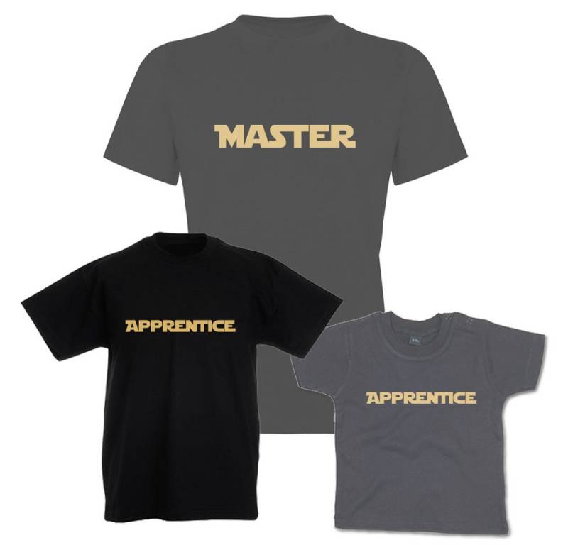 G-graphics T-Shirt Master & Apprentice (Familienset, Einzelteile zum selbst zusammenstellen) Kinder- & Erwachsenen-T-Shirt-Set mit Frontprint von G-graphics