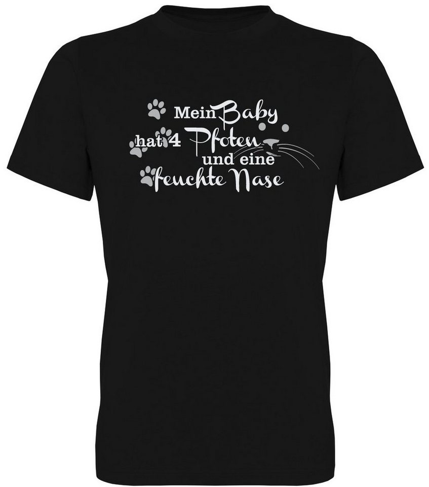 G-graphics T-Shirt Mein Baby hat 4 Pfoten und eine feuchte Nase – Katze Herren T-Shirt mit einem Spruch / Print für den echte Katzenpapa von G-graphics