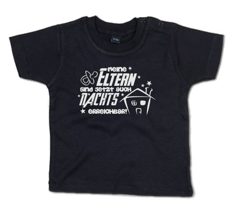 G-graphics T-Shirt Meine Eltern sind jetzt auch nachts erreichbar! Baby T-Shirt mit Spruch als Geschenk zur Geburt / Babyparty von G-graphics