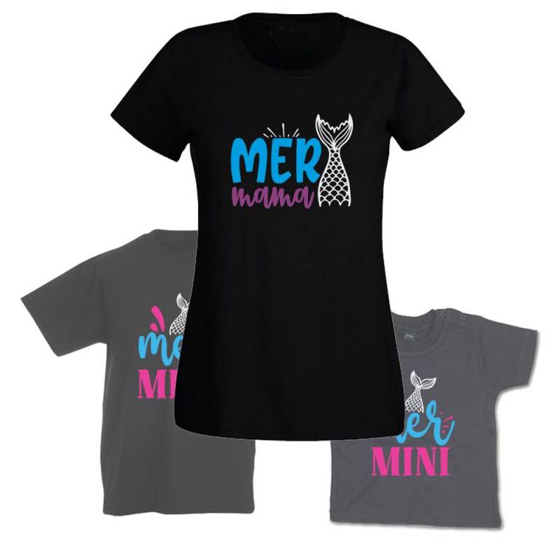 G-graphics T-Shirt Mer Mama & Mer Mini (Familienset, Einzelteile zum selbst zusammenstellen) Kinder- & Erwachsenen-T-Shirt-Set mit Frontprint von G-graphics