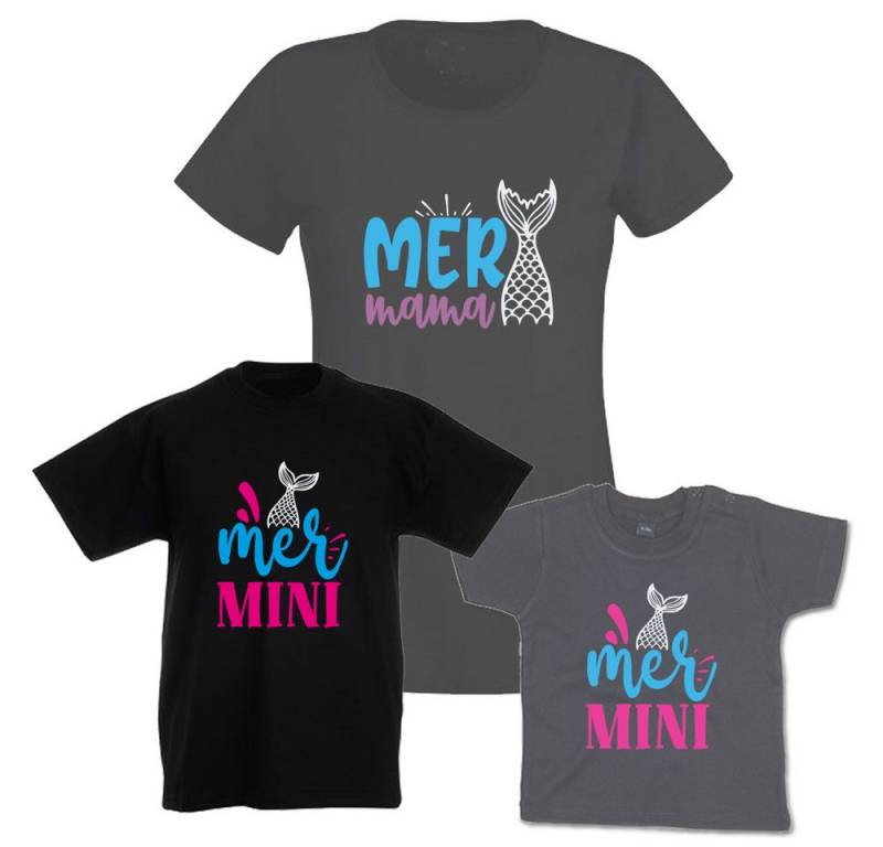 G-graphics T-Shirt Mer Mama & Mer Mini (Familienset, Einzelteile zum selbst zusammenstellen) Kinder- & Erwachsenen-T-Shirt-Set mit Frontprint von G-graphics