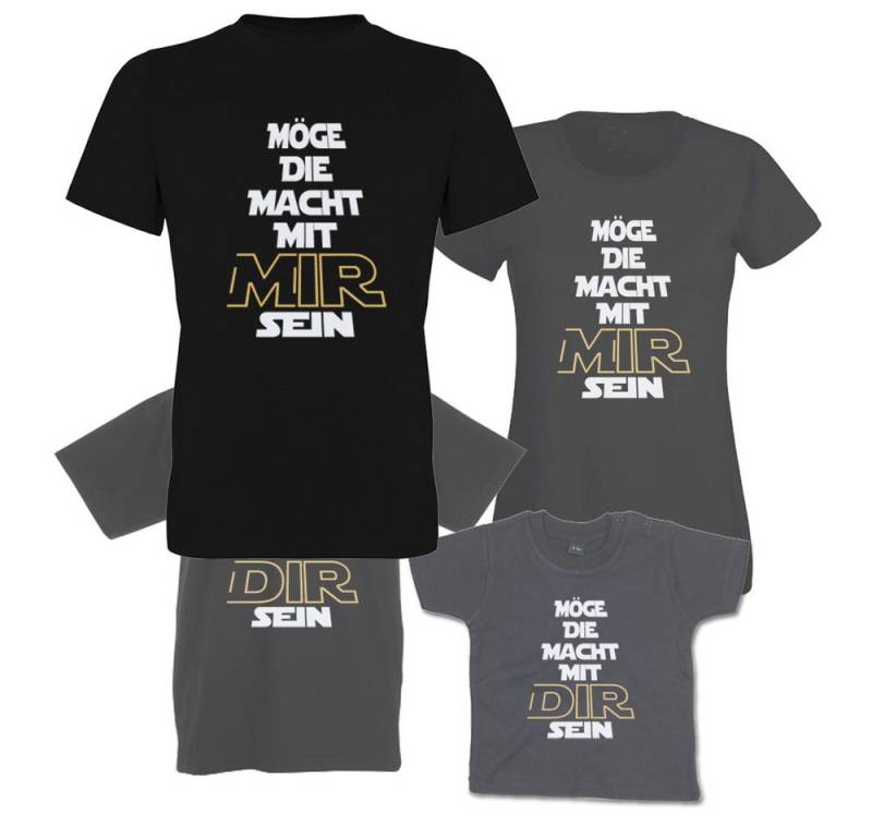 G-graphics T-Shirt Möge die Macht mit Mir sein & Möge die Macht mit Dir sein (Familienset, Einzelteile zum selbst zusammenstellen) Kinder- & Erwachsenen-T-Shirt-Set mit Frontprint von G-graphics