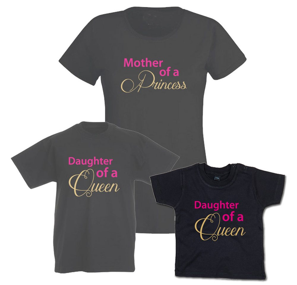 G-graphics T-Shirt Mother of a Princess & Daughter of a Queen (Familienset, Einzelteile zum selbst zusammenstellen) Familien-T-Shirt-Set zum selbst zusammenstellen mit Frontprint von G-graphics