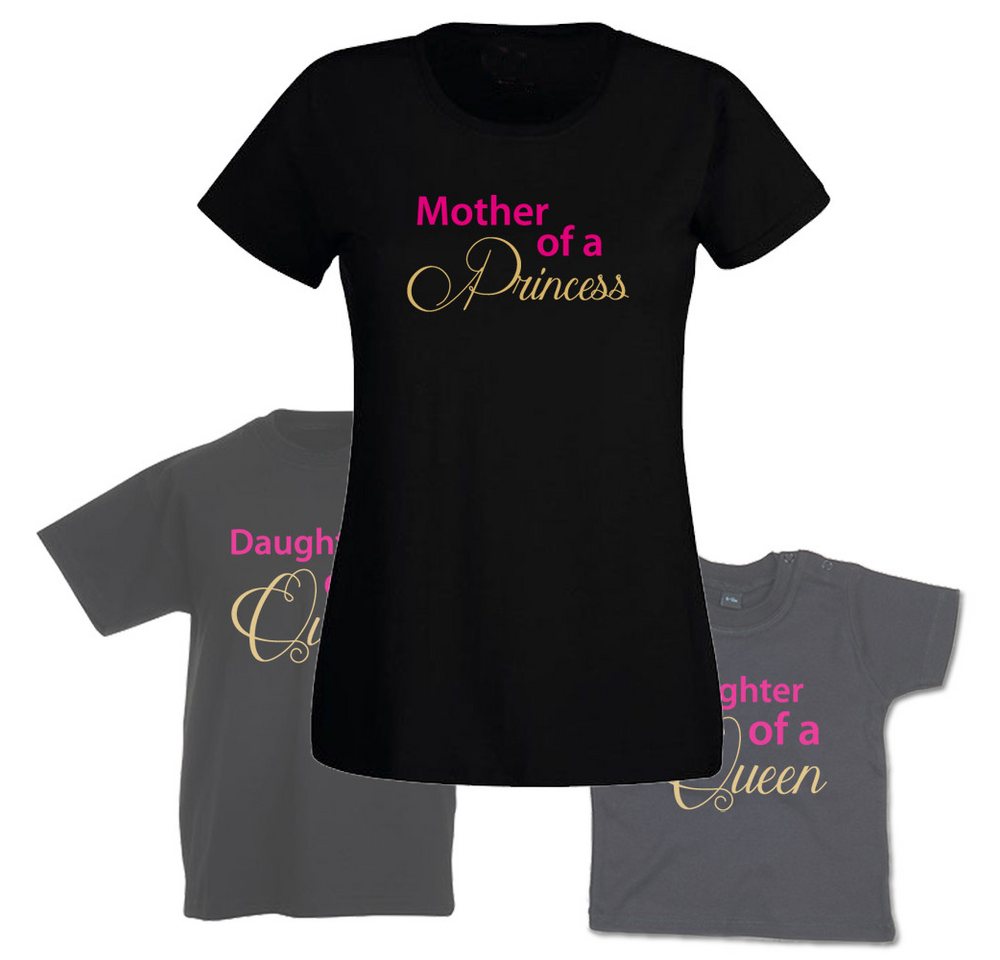 G-graphics T-Shirt Mother of a Princess & Daughter of a Queen (Familienset, Einzelteile zum selbst zusammenstellen) Familien-T-Shirt-Set zum selbst zusammenstellen mit Frontprint von G-graphics