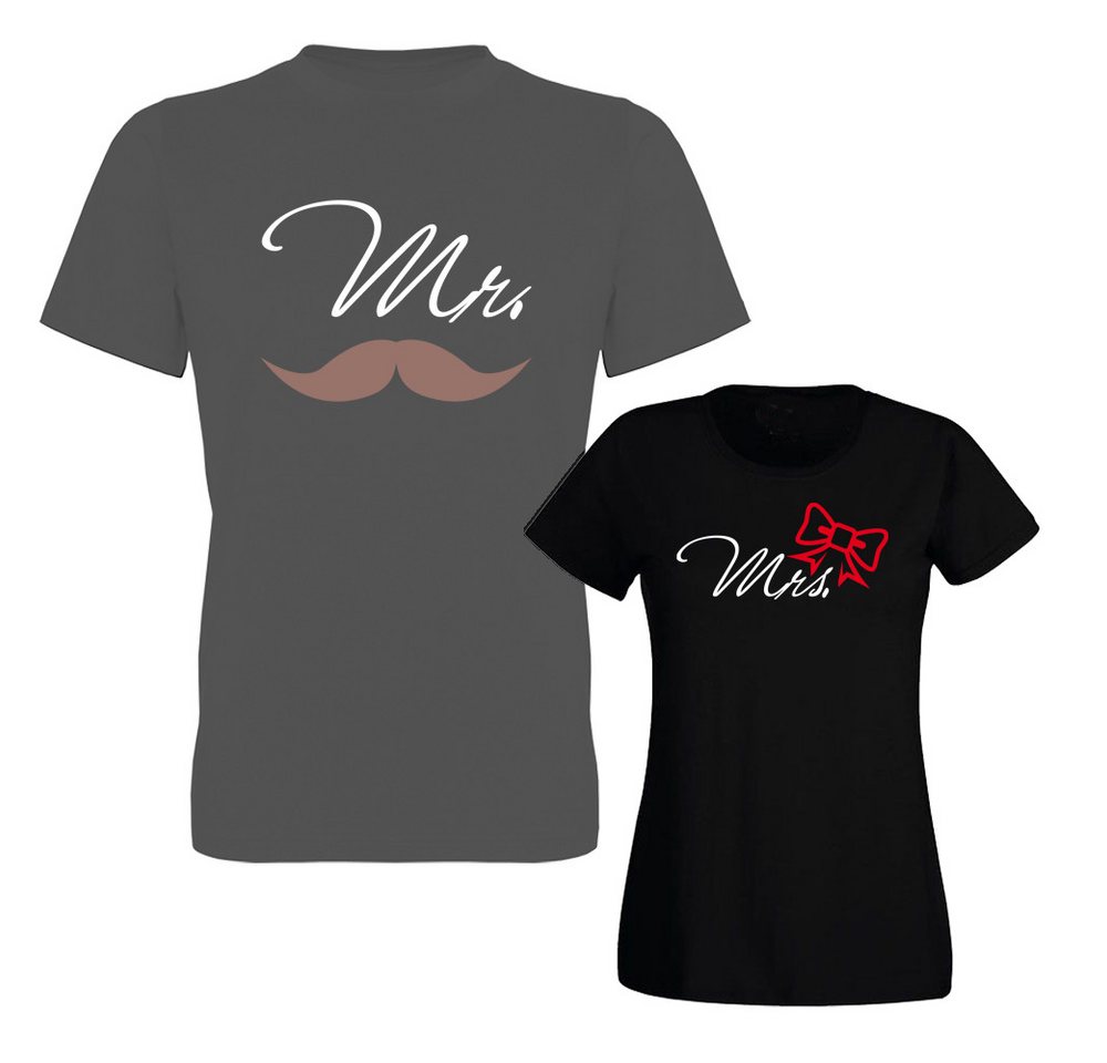 G-graphics T-Shirt Mr. & Mrs. (Partner- / Paar-Set, Einzelteile zum selbst zusammenstellen) Aufdruck auf der Vorderseite von G-graphics