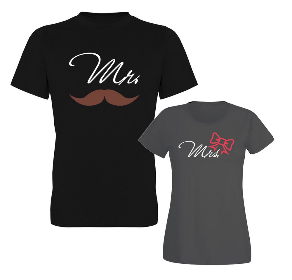 G-graphics T-Shirt Mr. & Mrs. (Partner- / Paar-Set, Einzelteile zum selbst zusammenstellen) Aufdruck auf der Vorderseite von G-graphics