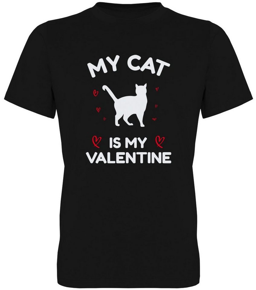 G-graphics T-Shirt My Cat is my Valentine Herren T-Shirt, mit trendigem Frontprint, Aufdruck auf der Vorderseite, Spruch/Sprüche/Print/Motiv, für jung & alt von G-graphics