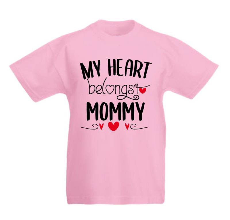 G-graphics T-Shirt My Heart belongs to Mommy Kinder T-Shirt mit coolem Spruch als Frontprint von G-graphics