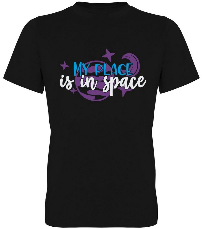 G-graphics T-Shirt My Place is in space Herren T-Shirt, mit trendigem Frontprint, Aufdruck auf der Vorderseite, Spruch/Sprüche/Print/Motiv, für jung & alt von G-graphics