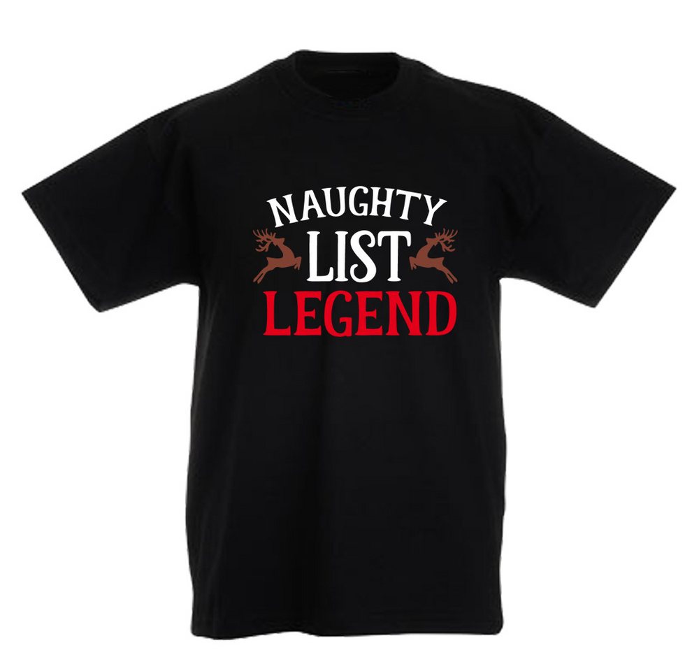 G-graphics T-Shirt Naughty list legend Kinder T-Shirt, mit Spruch / Print / Aufdruck / Weihnachtsmotiv von G-graphics