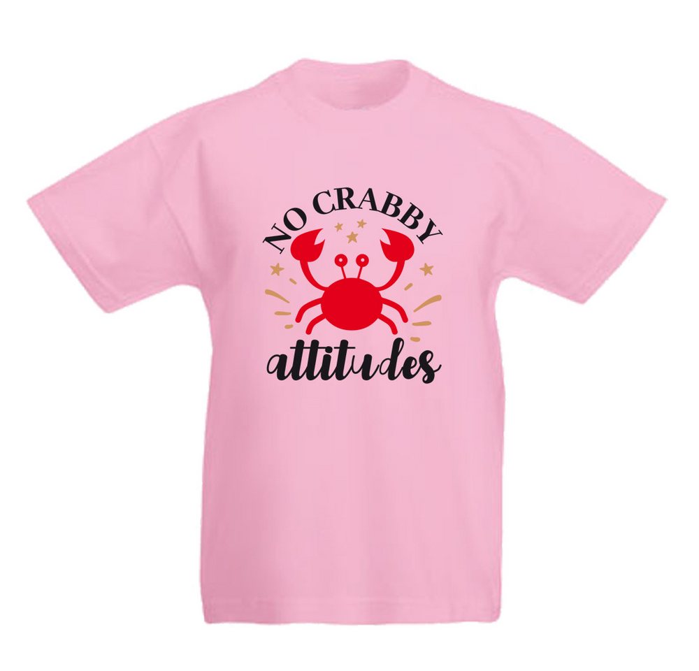G-graphics T-Shirt No crabby attitudes Kinder T-Shirt mit coolem Spruch als Frontprint von G-graphics
