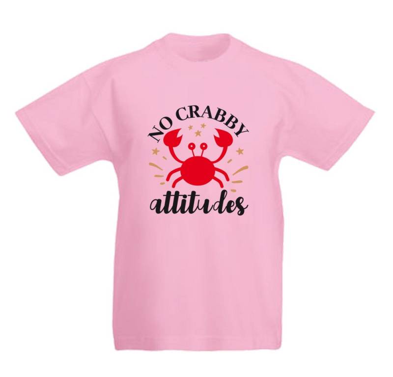 G-graphics T-Shirt No crabby attitudes Kinder T-Shirt mit coolem Spruch als Frontprint von G-graphics