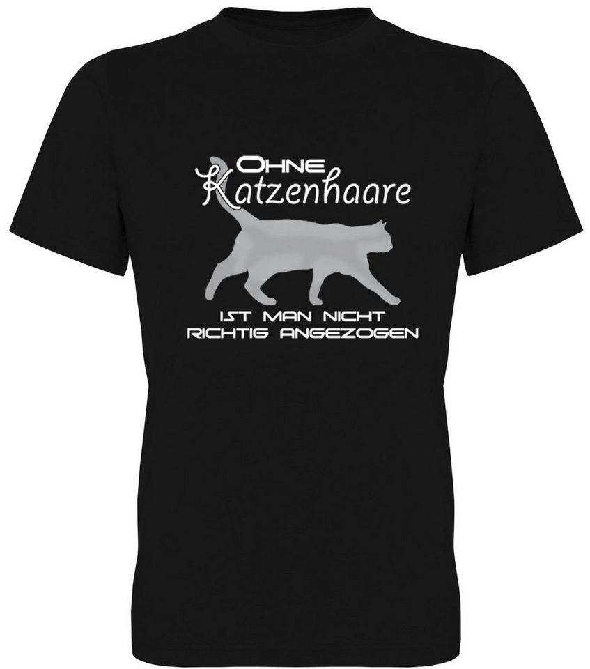 G-graphics T-Shirt Ohne Katzenhaare ist man nicht richtig angezogen Herren T-Shirt mit einem Spruch / Print für den echte Katzenpapa von G-graphics