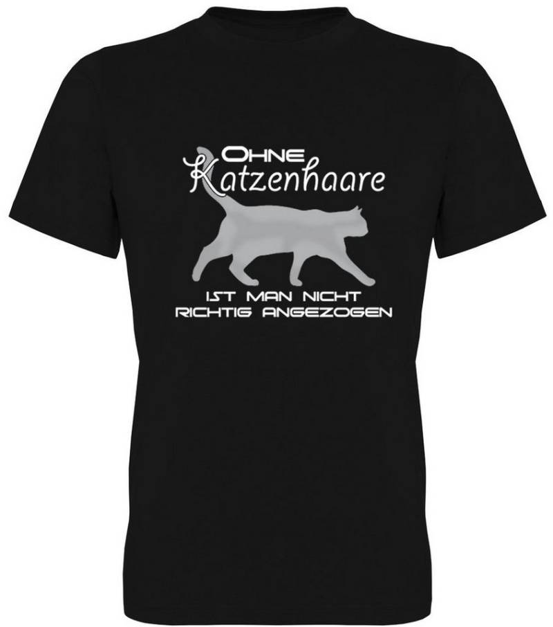 G-graphics T-Shirt Ohne Katzenhaare ist man nicht richtig angezogen Herren T-Shirt mit einem Spruch / Print für den echte Katzenpapa von G-graphics