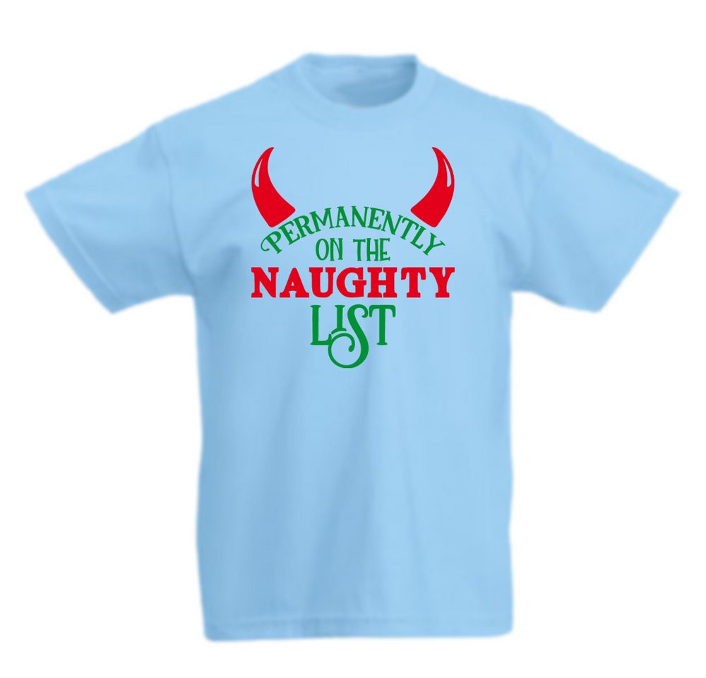 G-graphics T-Shirt Permanently on the naughty list Kinder T-Shirt, mit Spruch / Print / Aufdruck / Weihnachtsmotiv von G-graphics